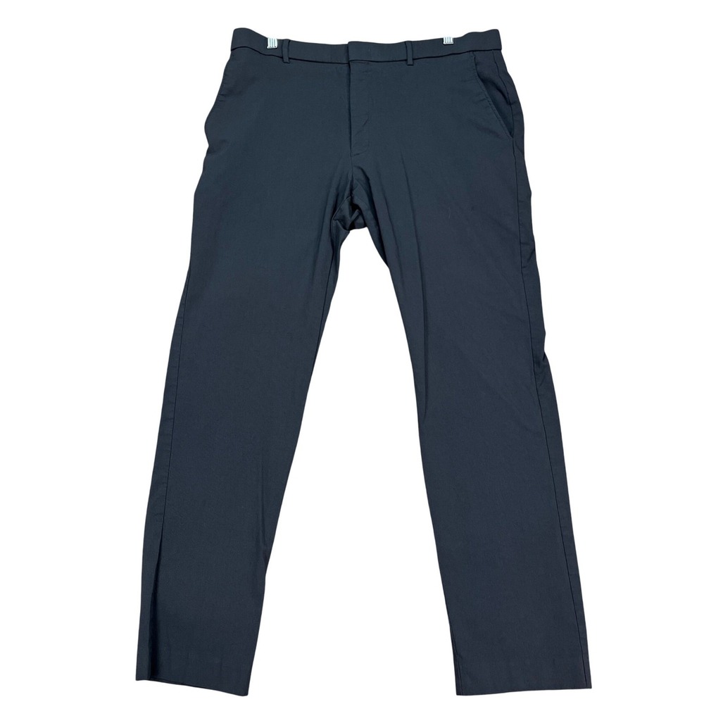 Ralph Lauren Pants Men 36x32 Charcoal Gray Slim Fit Elastic Waist Flat Front EUC